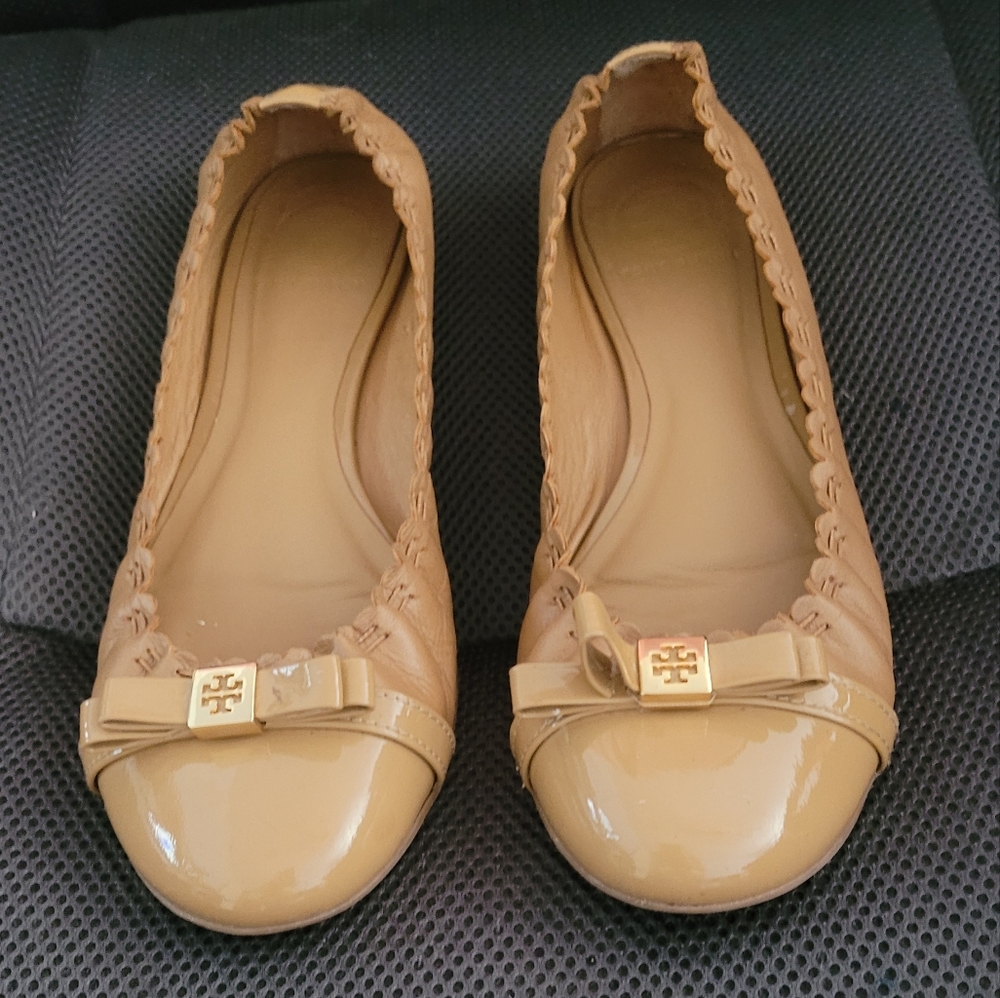 Tory Burch Patent Leather Bow Ballet Flats